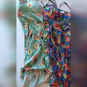 Love J Floral Mini Dresses - Green and Blue